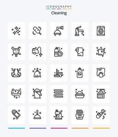 kreativ rengöring 25 översikt ikon packa sådan som teknologi. dusch. badrum. kran. badrum vektor