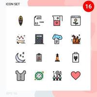 uppsättning av 16 modern ui ikoner symboler tecken för finansiell browser dokumentera bank mat redigerbar kreativ vektor design element
