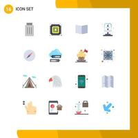 Lager Vektor Symbol Pack von 16 Linie Zeichen und Symbole zum Navigation instagram Buch Brunnen Stadt editierbar Pack von kreativ Vektor Design Elemente