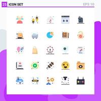 einstellen von 25 kommerziell eben Farben Pack zum Reiniger Datei Gericht Netz Seite editierbar Vektor Design Elemente