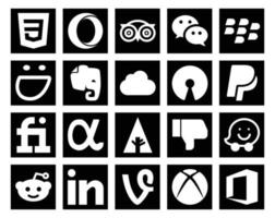 20 Sozial Medien Symbol Pack einschließlich reddit nicht gefallen evernote forst fünfrr vektor