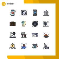 uppsättning av 16 modern ui ikoner symboler tecken för resa ryggsäck Ansökan pengar Bank redigerbar kreativ vektor design element