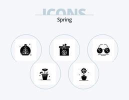 vår glyf ikon packa 5 ikon design. öga. vår. växande. blomma. gåva vektor