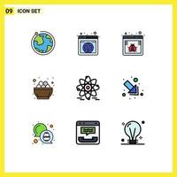 einstellen von 9 modern ui Symbole Symbole Zeichen zum Bildung Nest Fehler Ei Feier editierbar Vektor Design Elemente