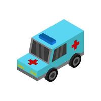 isometrisk ambulans på vit bakgrund vektor