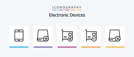 Geräte Linie 5 Symbol Pack einschließlich Antrieb. Computers. Hardware. Hardware. Computers. kreativ Symbole Design vektor