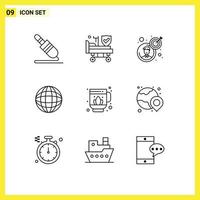 9 kreativ Symbole modern Zeichen und Symbole von Lotus jag Geschäft Welt Globus editierbar Vektor Design Elemente