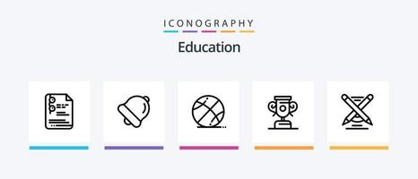 utbildning linje 5 ikon packa Inklusive . magnet. geometriska. utbildning. penna. kreativ ikoner design vektor