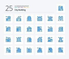 stad byggnad 25 blå Färg ikon packa Inklusive byggnad. byggnad. plats. lägenhet. företag vektor