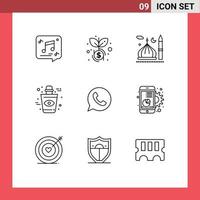 9 användare gränssnitt översikt packa av modern tecken och symboler av app öga moské flaska islam redigerbar vektor design element