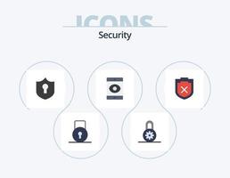 säkerhet platt ikon packa 5 ikon design. . varning. skydd. skydda. virus vektor