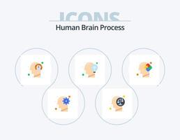 Mensch Gehirn Prozess eben Symbol Pack 5 Symbol Design. Mensch. Kommunikation. Mensch. Verfahren. Mensch vektor