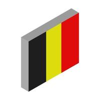 isometrische belgische Flagge auf weißem Hintergrund. vektor