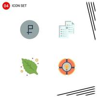Piktogramm einstellen von 4 einfach eben Symbole von Geschäft Papier Finanzen Analytik Umgebung editierbar Vektor Design Elemente