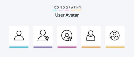 användare linje 5 ikon packa Inklusive . avatar. personlig. grundläggande. avatar. kreativ ikoner design vektor