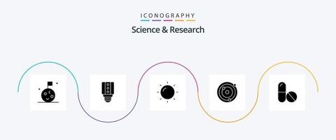 Wissenschaft Glyphe 5 Symbol Pack einschließlich . Astronomie. Wissenschaft vektor