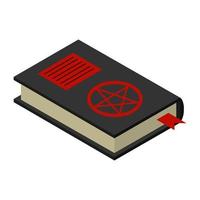 isometrisk satanisk bok på vit bakgrund vektor