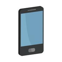 isometrisches Smartphone auf weißem Hintergrund. vektor