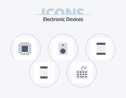 enheter platt ikon packa 5 ikon design. ipad. teknologi. chip. högtalare. elektronik vektor