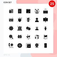 einstellen von 25 kommerziell solide Glyphen Pack zum Berater Person Lager Manager Galerie editierbar Vektor Design Elemente