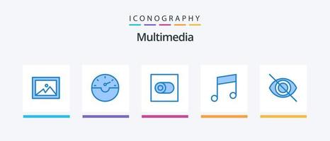 multimedia blå 5 ikon packa Inklusive . växla. Dölj. inaktivera. kreativ ikoner design vektor