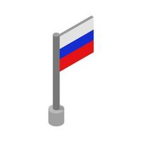 isometrisk rysslands flagga på vit bakgrund vektor