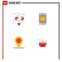 uppsättning av 4 kommersiell platt ikoner packa för utbildning plats pussel mobil plats redigerbar vektor design element