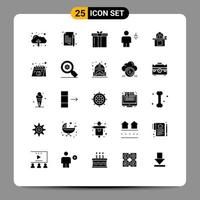 uppsättning av 25 modern ui ikoner symboler tecken för skrivbord dusch gåva mänsklig avatar redigerbar vektor design element