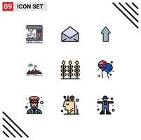 9 kreativ ikoner modern tecken och symboler av bergen mål pil företag prestation redigerbar vektor design element
