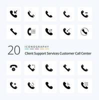20 ring upp fast glyf ikon packa tycka om radera sjukhus telefon ringa telefon vektor
