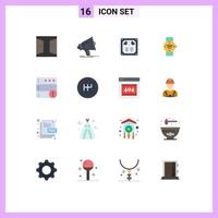 uppsättning av 16 modern ui ikoner symboler tecken för tid Kolla på media drycker firande redigerbar packa av kreativ vektor design element