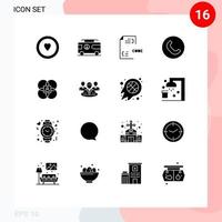 16 kreativ ikoner modern tecken och symboler av mänsklig karaktär kodning telefon ring upp redigerbar vektor design element