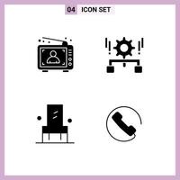 uppsättning av 4 modern ui ikoner symboler tecken för ad dela med sig man redskap möbel redigerbar vektor design element