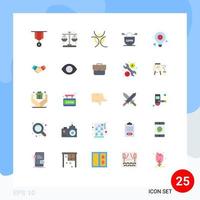 25 Benutzer Schnittstelle eben Farbe Pack von modern Zeichen und Symbole von Idee sichern Balance Schutz Daten editierbar Vektor Design Elemente