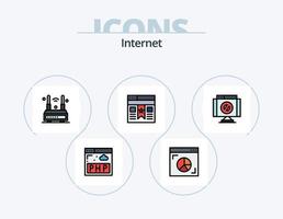 internet linje fylld ikon packa 5 ikon design. internet. smart. global. skärm. elektronik vektor