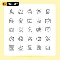 25 kreativ ikoner modern tecken och symboler av möbel flagga elektrisk lopp rutig redigerbar vektor design element