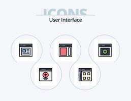 användare gränssnitt linje fylld ikon packa 5 ikon design. meddelande. kommunikation. användare. gränssnitt vektor