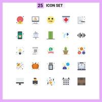 Gruppe von 25 eben Farben Zeichen und Symbole zum Gemälde kreativ Emojis Zeichen Blatt editierbar Vektor Design Elemente