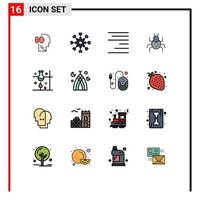 16 kreativ ikoner modern tecken och symboler av laboratorium forskning indisk lagarbete virus insekt redigerbar kreativ vektor design element