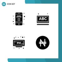 4 kreativ ikoner modern tecken och symboler av cab pm transport uppkopplad tid redigerbar vektor design element