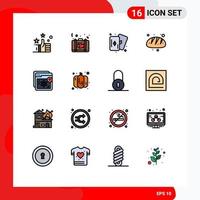 16 kreativ Symbole modern Zeichen und Symbole von e Webseite Hobbys Essen Backen editierbar kreativ Vektor Design Elemente