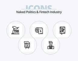 naken politik och fintech industri linje ikon packa 5 ikon design. militär. bekämpa. fred. Storbritannien. europeisk vektor