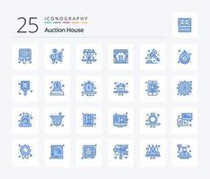 auktion 25 blå Färg ikon packa Inklusive auktion. skede. handel. show. närvarande vektor