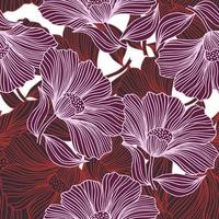 abstrakt blommig linje sömlös mönster i retro stil. delikat årgång översikt blomma ändlös bakgrund. vektor