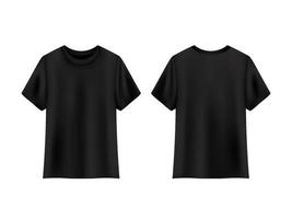 realistisch 3d schwarz T-Shirt spotten oben vektor