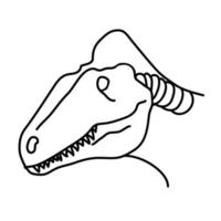 Acrocanthosaurus-Symbol. Gekritzel Hand gezeichnet oder schwarzer Umriss Symbol Stil vektor