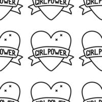 Girl-Power-Zitat-Muster. grl pwr-Slogan. weibliche, feministische symbole. vektor
