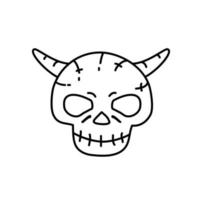 Teufelsmann Ikone. Gekritzel Hand gezeichnet oder schwarzer Umriss Symbol Stil vektor