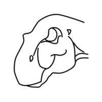 Iguanodon-Symbol. Gekritzel Hand gezeichnet oder schwarzer Umriss Symbol Stil vektor