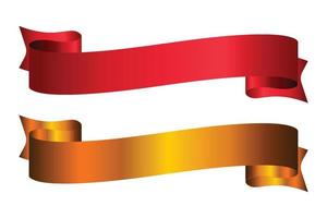 elegans röd och gyllene band baner vektor illustration.